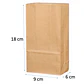 50 Bolsas 9x6x18 cm Papel Kraft Con Base - Miniatura 2