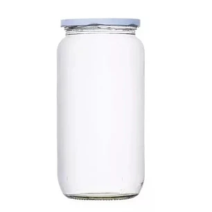 Frasco Conservero 1000 ml Vidrio Tapa Blanca Metálica