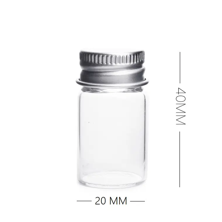 12 Frascos Vidrio 22x40 mm Tapa Rosca 7 ml 2