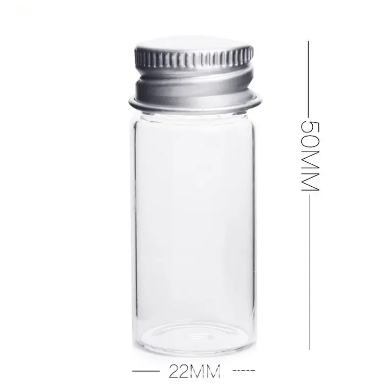 12 Frascos Vidrio 22x50 mm Tapa Rosca 10 ml 2