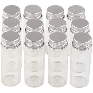12 Frascos Vidrio 22x60 mm Tapa Rosca 14 ml