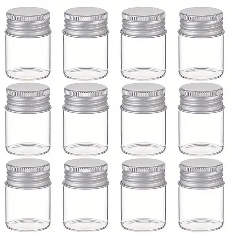 12 Frascos De Vidrio 30x40 mm Tapa Rosca 15 ml 1
