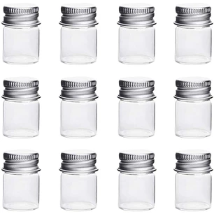 12 Frascos Vidrio 22x40 mm Tapa Rosca 7 ml