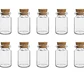 12 Mini Frascos 22x30 mm Vidrio Corcho 5 ml - Miniatura 1