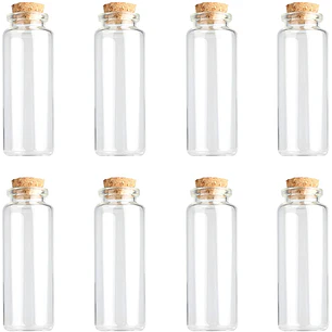 12 Mini Frascos 22x60 mm Vidrio Corcho 14 ml
