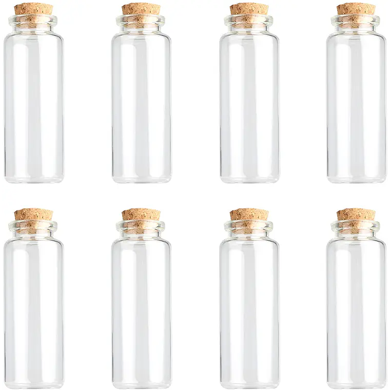 12 Mini Frascos 22x60 mm Vidrio Corcho 14 ml 1