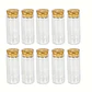 60 Frascos 22x50 mm 10 ml De Vidrio Liso Con Corcho - Miniatura 1