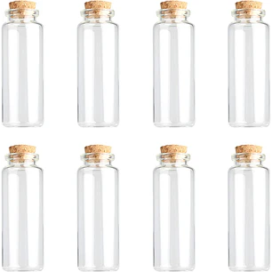 12 Mini Frascos 30x70 mm Vidrio Corcho 30 ml