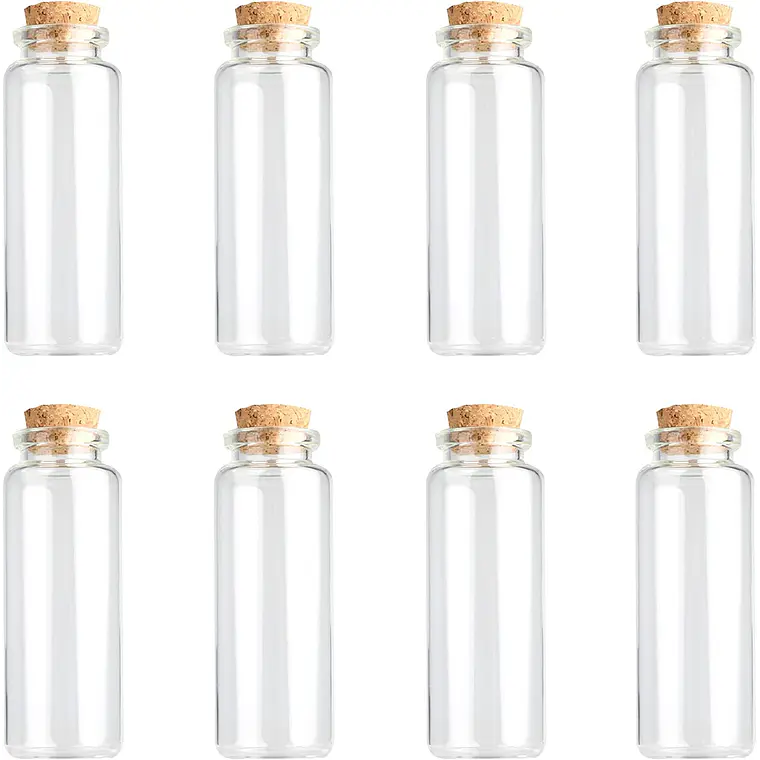 12 Mini Frascos 30x70 mm Vidrio Corcho 30 ml 1