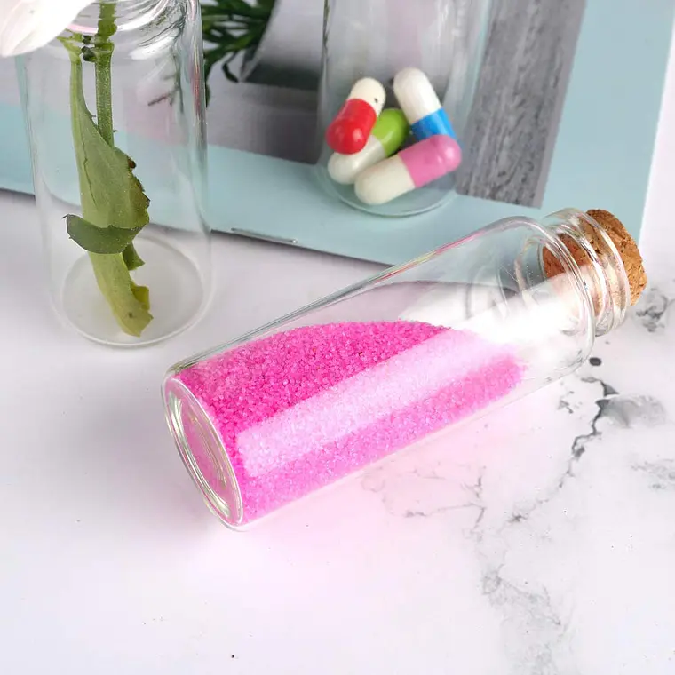 12 Mini Frascos 30x70 mm Vidrio Corcho 30 ml 3