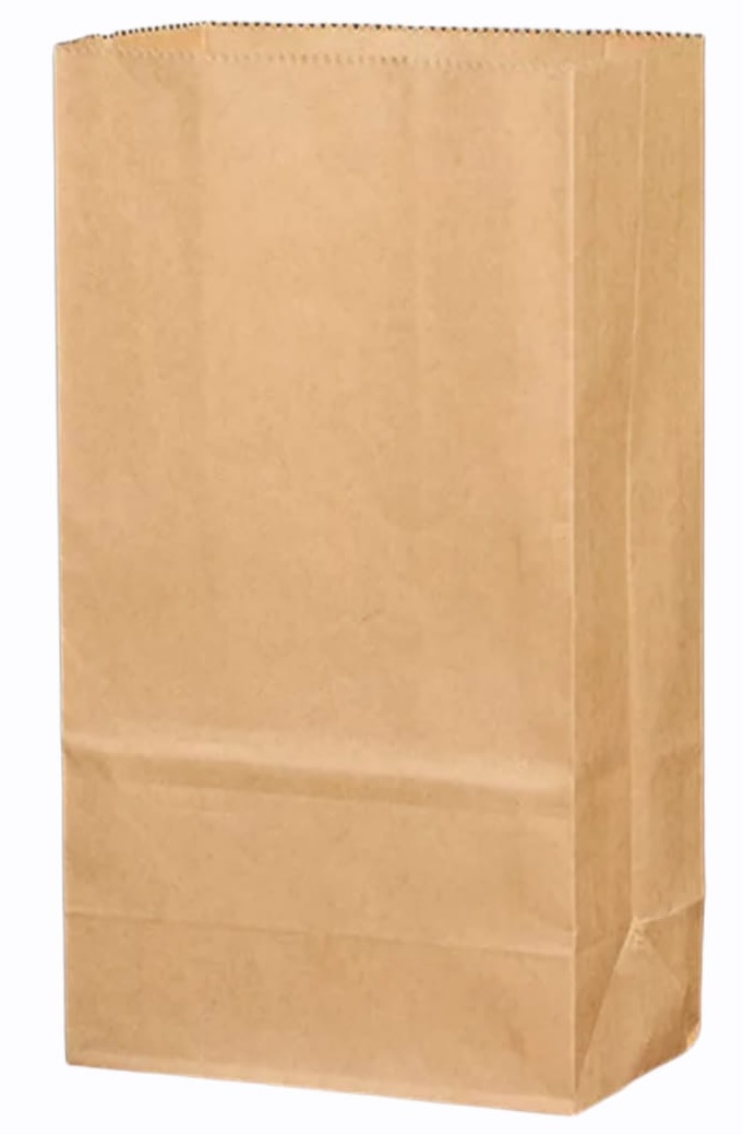 50 Bolsas 9x6x18 cm Papel Kraft Con Base
