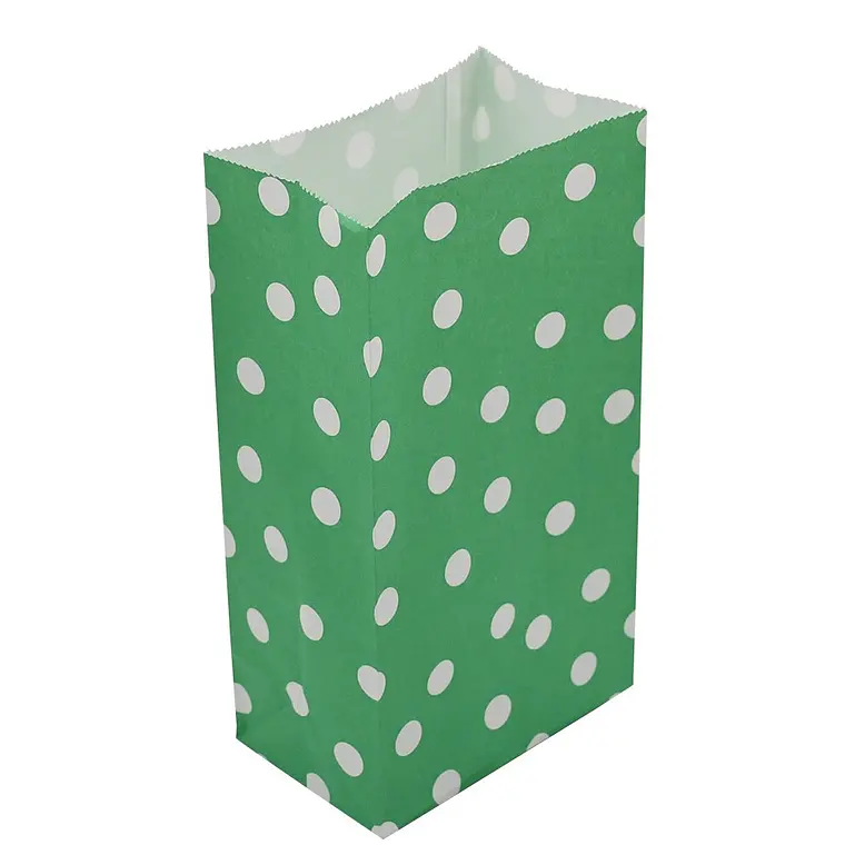 50 Bolsas 13x8x24 cm Papel Kraft negro lunares 3