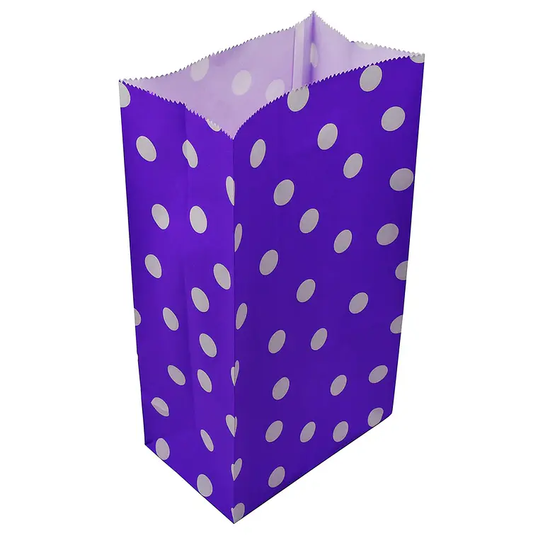 50 Bolsas 13x8x24 cm Papel Kraft negro lunares 4