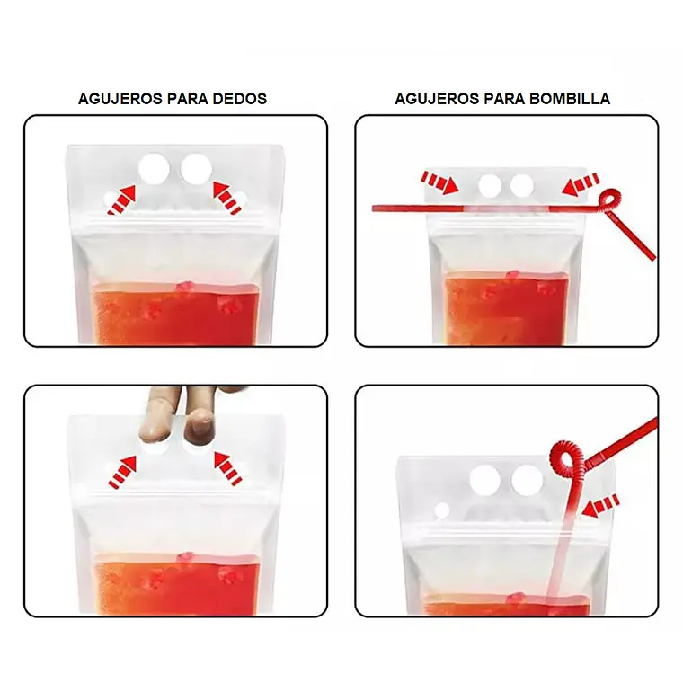 50 Bolsas Doypack 13x23x6 cm para Bebidas 500 ml 4