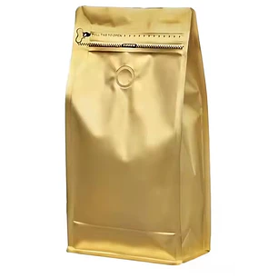 50 Bolsas 13x20x7 cm Aluminio Dorado con Válvula