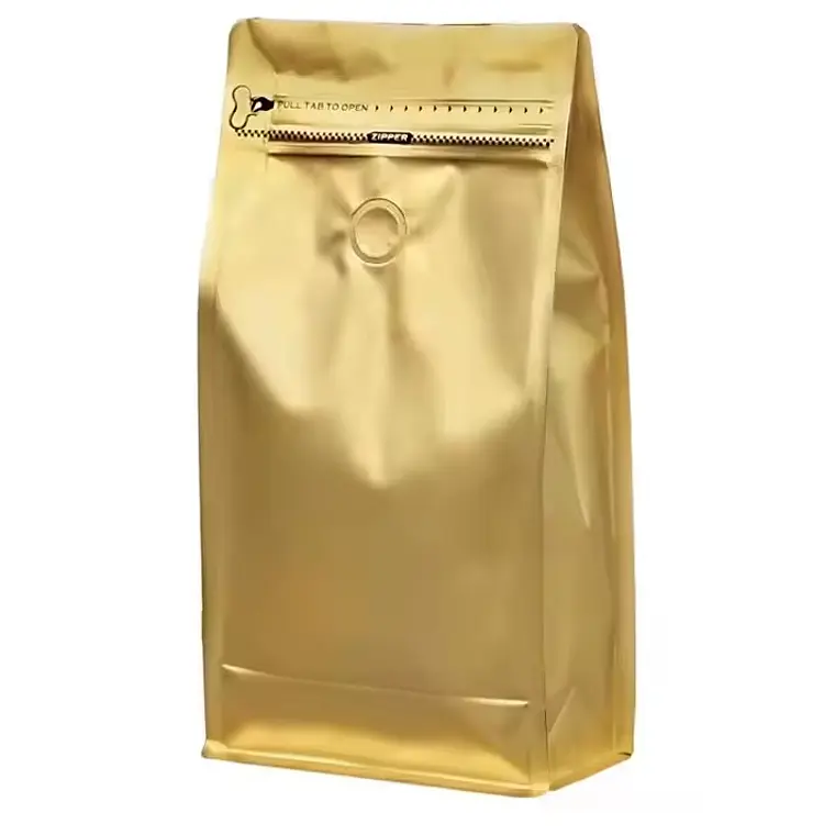 50 Bolsas 13x20x7 cm Aluminio Dorado con Válvula 1