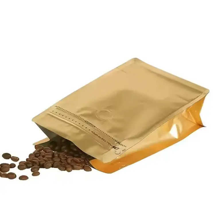 50 Bolsas 13x20x7 cm Aluminio Dorado con Válvula 2