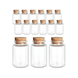 12 Mini Frascos 30x50 mm Vidrio Corcho 20 ml
