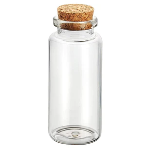 12 Mini Frascos 30x90 mm Vidrio Corcho 45 ml