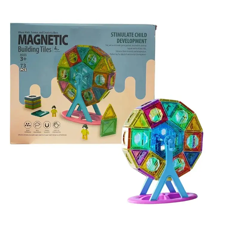 Set 73 Piezas Bloques Magneticos Rueda De La Fortuna  2