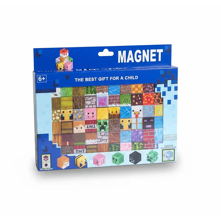 Set 60 Bloques Minecraft Magnéticos Pixeleados 1