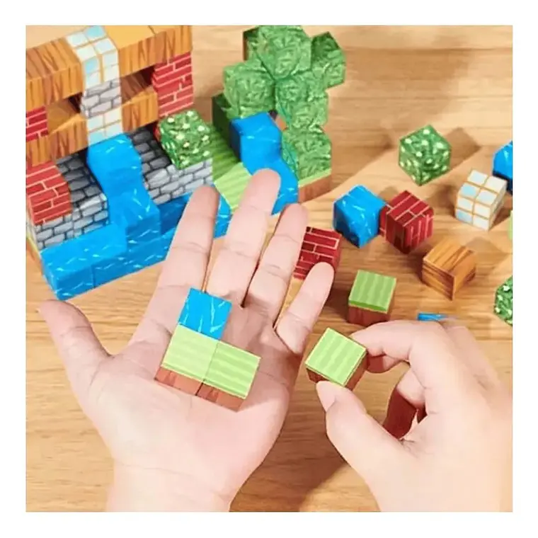 Set 60 Bloques Minecraft Magnéticos Pixeleados 4