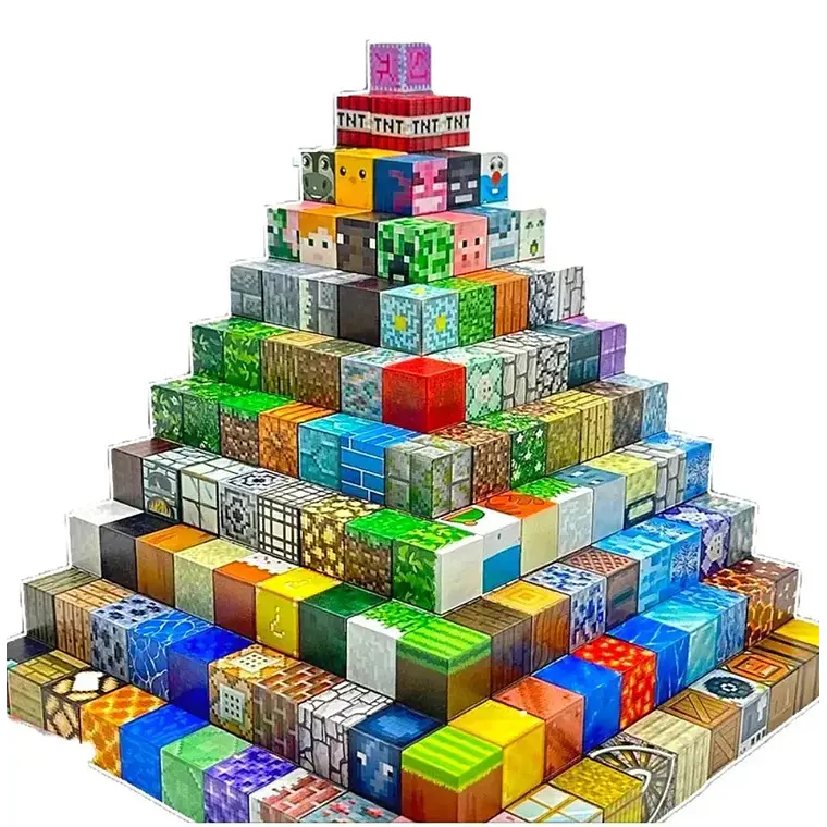 Set 60 Bloques Minecraft Magnéticos Pixeleados 6