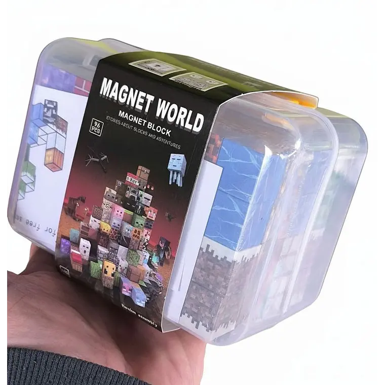 Set 96 Bloques Minecraft Magnéticos En Caja Organizadora 1