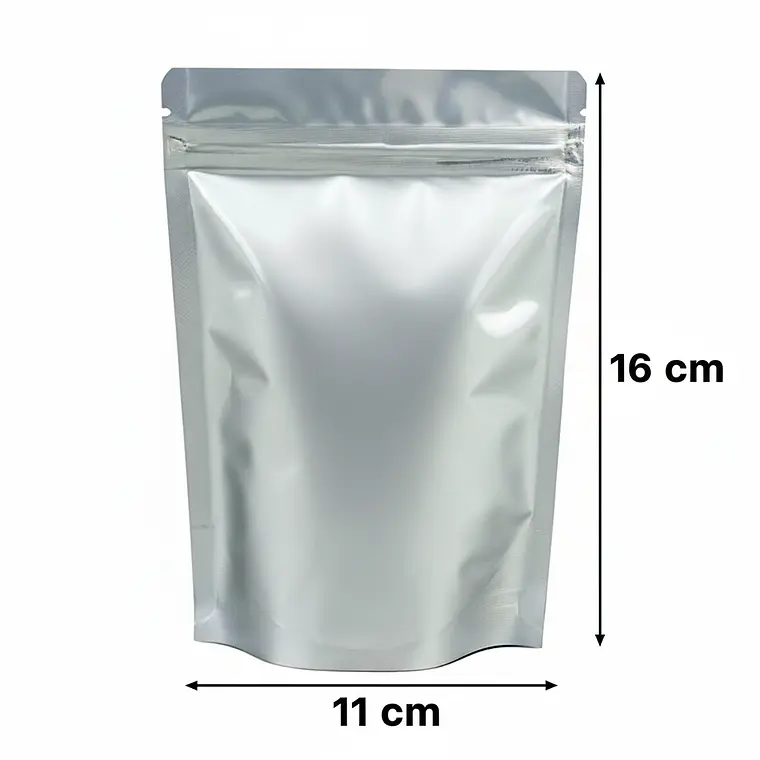 50 Bolsas Doypack Aluminio 11x16x3 Cm Cierre Hermético 2