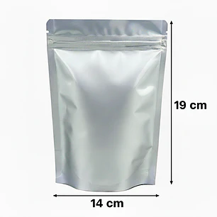 50 Bolsas Doypack Aluminio 14x19x5 Cm Cierre Hermético