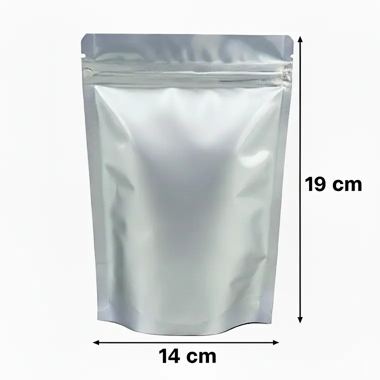 50 Bolsas Doypack Aluminio 14x19x5 Cm Cierre Hermético 2