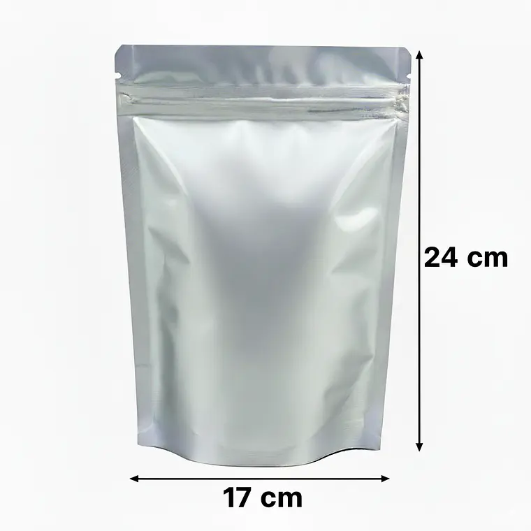50 Bolsas Doypack Aluminio 17x24x5 Cm Cierre Hermético 2