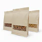 50 Bolsas 12x22x6 cm Doypack Kraft Con Fuelle y ventana - Miniatura 2