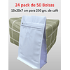 Embalaje 1200 bolsas para 250 grs de cafe Aluminio blanco