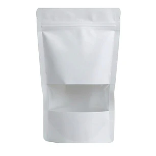 50 Bolsas Kraft 12x20x4 cm Blanco cierre hermético