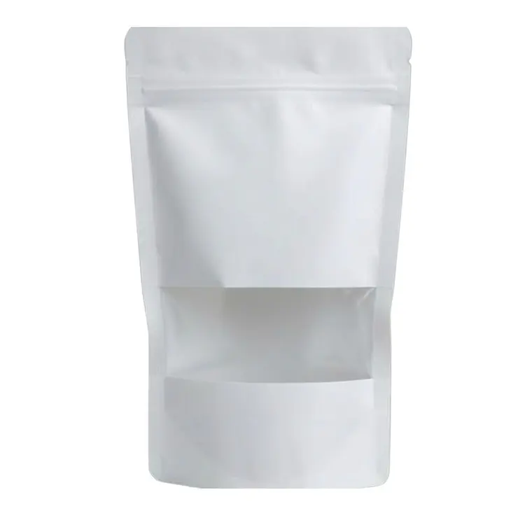 50 Bolsas Kraft 12x20x4 cm Blanco cierre hermético 1