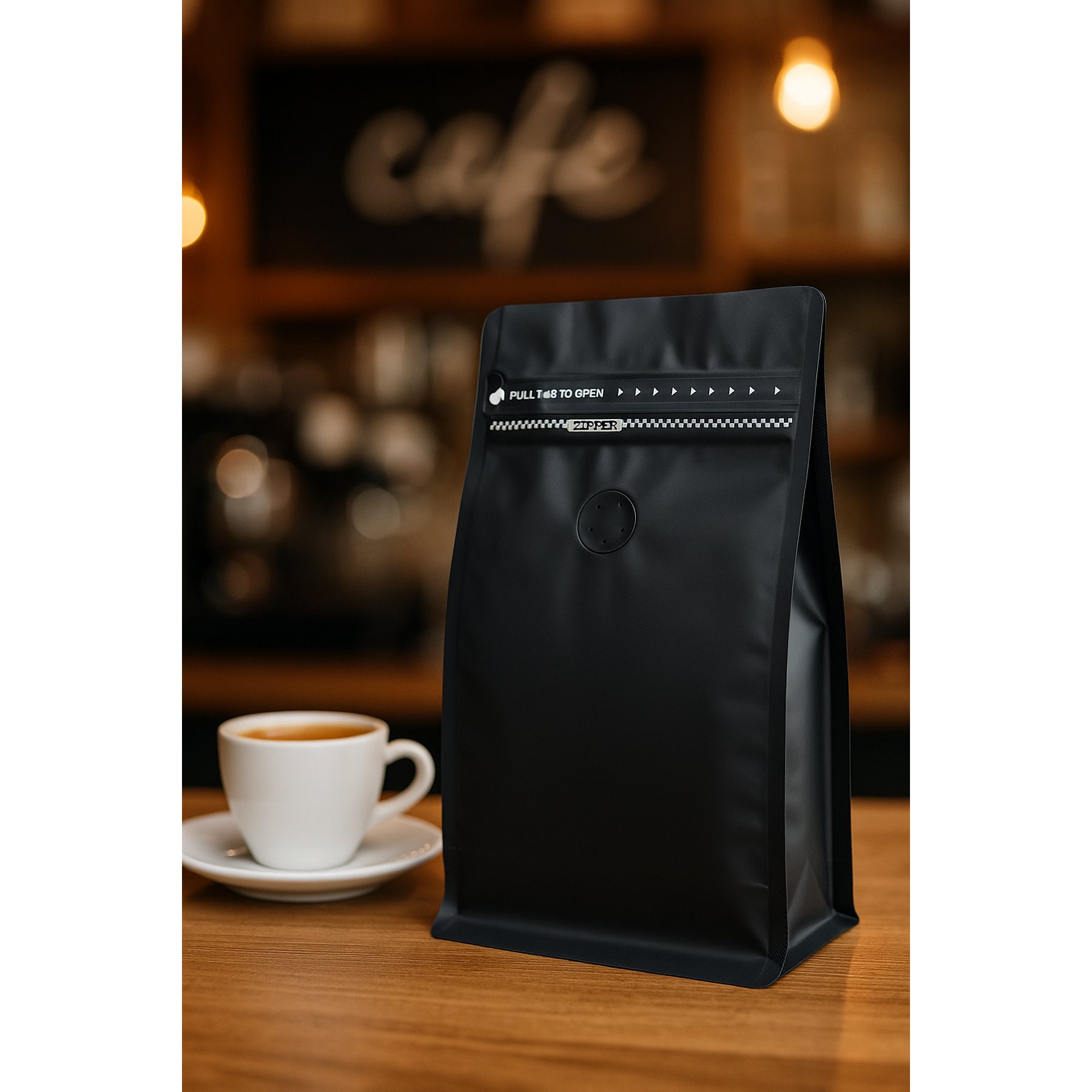 Embalaje 1200 bolsas para 250 grs de café Aluminio Negro
