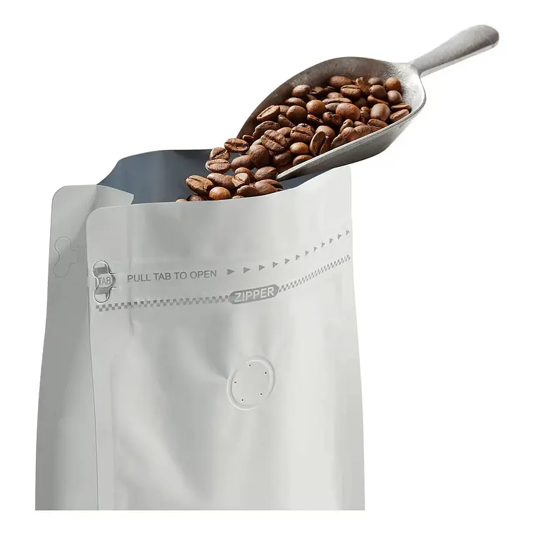 Embalaje 900 bolsas para 1000 grs de cafe Aluminio Blanco 2