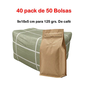 Embalaje 2000 bolsas para 125 grs. de café Kraft con Aluminio