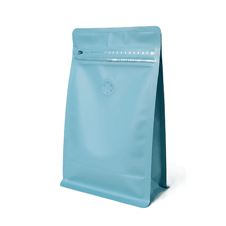 50 Bolsas 13x20x7 cm Aluminio Celeste con Válvula 