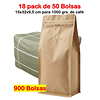 Embalaje 900 bolsas para 1000 grs de café Kraft con aluminio