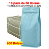 Embalaje 900 bolsas para 1000 grs de café Aluminio Celeste