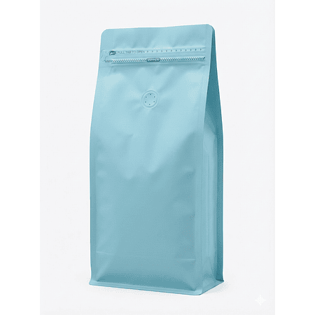 50 Bolsas 15x32x9,5 cm Aluminio Celeste con Válvula 