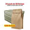 Embalaje 1200 bolsas para 250 grs de café Kraft con Aluminio