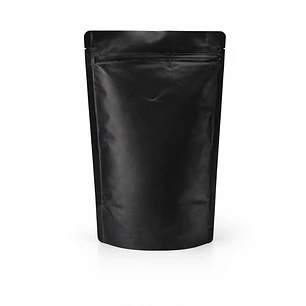 50 Bolsas Doypack 13x21x4 cm Aluminio Negro con Válvula 