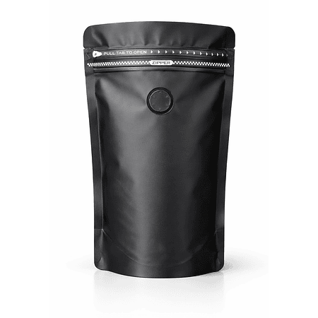 50 Bolsas Doypack 13x21x5 cm Aluminio Negro con Válvula 