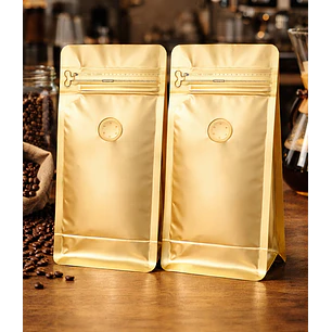 50 Bolsas 9x18x5 cm Aluminio Dorado con Válvula 