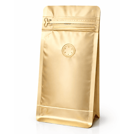 50 Bolsas 9x18x5 cm Aluminio Dorado con Válvula 