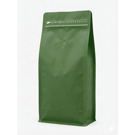 50 Bolsas 15x32x9,5 cm Aluminio Verde con Válvula