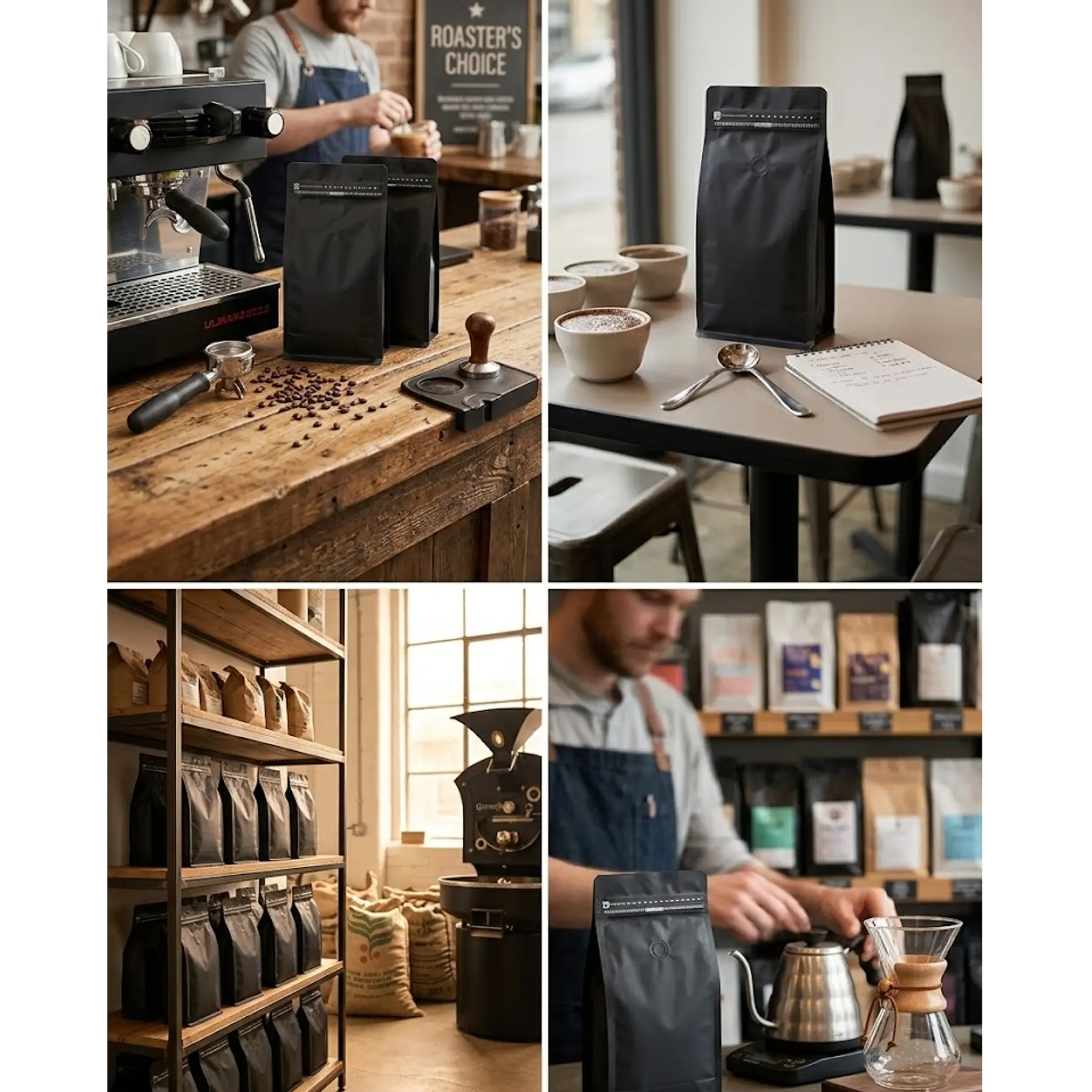 25 Bolsas 15x32x9,5 cm Aluminio Negro con Válvula 